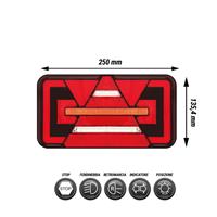 Fanalino posteriore sinistro a LED 250x135x36mm - 5 funzioni
