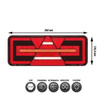 Fanalino posteriore destro a LED 360x136x36mm - 5 funzioni