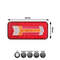 Fanalino posteriore Sx/Dx a LED 220x100x38mm - 5 funzioni