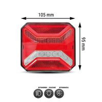 Fanalino posteriore Sx/Dx a LED 105x95x38mm - 3 funzioni